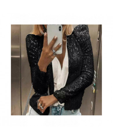 Cardigan Femme Manches Longues Brillant Sequin Manteau Ouvert Front Décontracté Veste Femme
