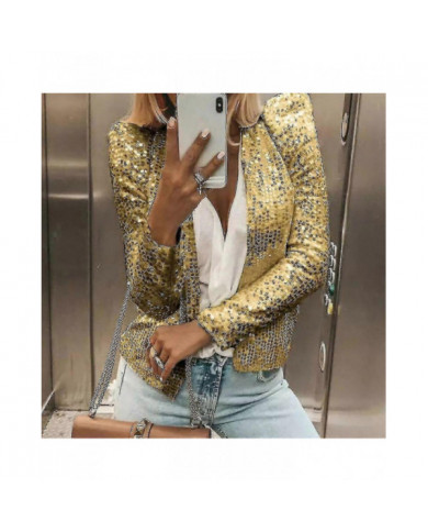 Cardigan Femme Manches Longues Brillant Sequin Manteau Ouvert Front Décontracté Veste Femme