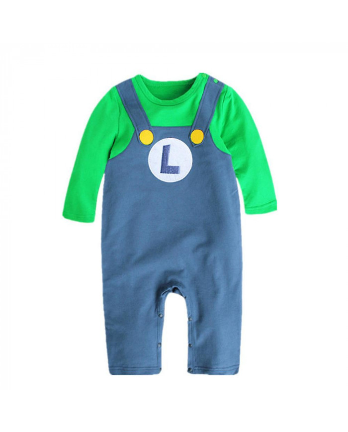 Baby Cosplay Anime Crawling Suit Super Mario Bros Rompers Jumpsuit Cosplay Costumes Chapeau Cadeaux