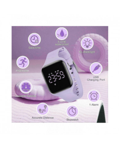 Montre pour enfants, montre numérique pour garçons filles, montre de sport avec tracker de fitness, réveil, [...]