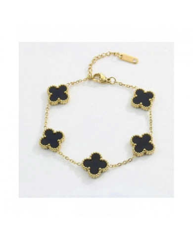 Bracelet à quatre feuilles Bracelet en or 18 carats pour femmes Style de conception simple Bijoux exquis