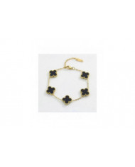 Bracelet à quatre feuilles Bracelet en or 18 carats pour femmes Style de conception simple Bijoux exquis