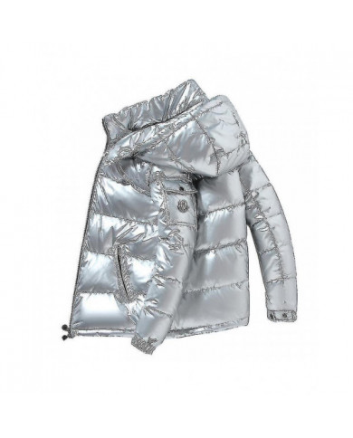 Veste d'hiver brillante Veste d'hiver pour hommes Col en bas avec capuche