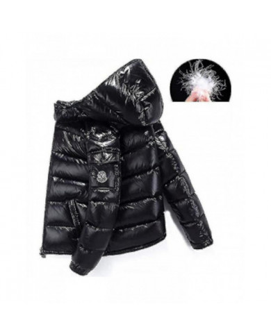Shiny Down Jacket Veste d’hiver pour hommes Stand-up Tie Hood Down Jacket