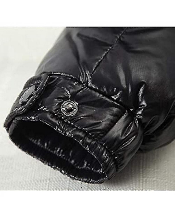 Shiny Down Jacket Veste d’hiver pour hommes Stand-up Tie Hood Down Jacket