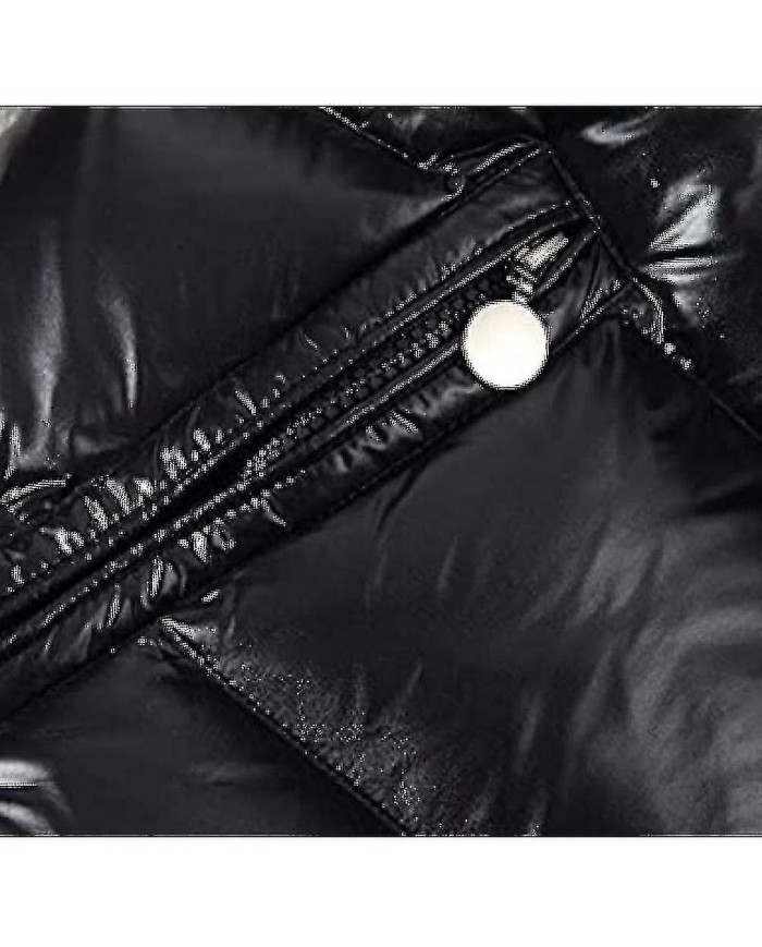 Shiny Down Jacket Veste d’hiver pour hommes Stand-up Tie Hood Down Jacket