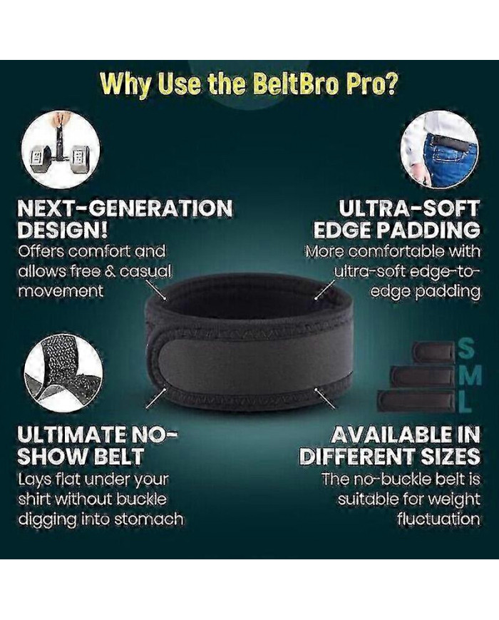 BeltBro Titan Ceinture élastique sans boucle pour hommes s’adapte aux passants de ceinture de 1,5 pouce, confort