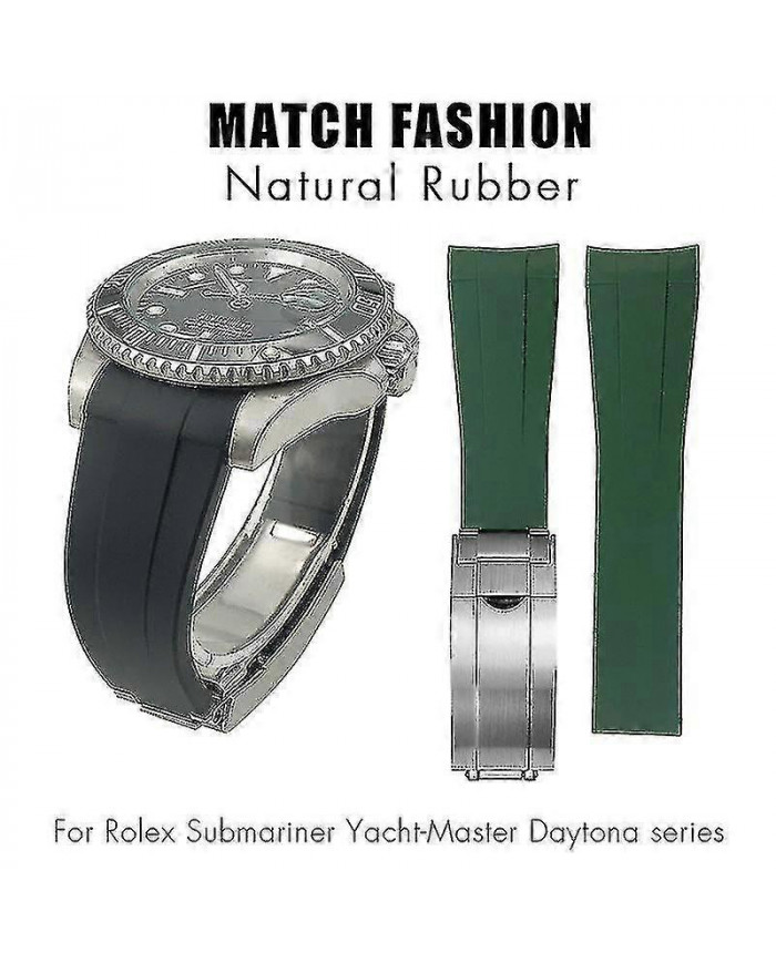 20mm 21mm 22mm 19mm Bracelet Caoutchouc Fit Pour Rolex Submariner Daytona Gmt Yacht-master Silicone Strap Black [...]