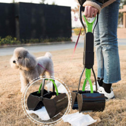 Pliant Poop Scoop (vert) pour chiens et chats, Longue cuillère de caca, Pelle de caca unique, Noir et violet