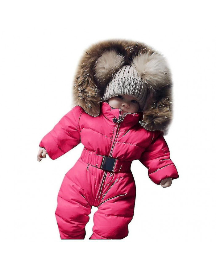 Combinaison à capuche unisexe pour bébé pour 0-24 mois garçons filles combinaison Romper avec col de fourrure