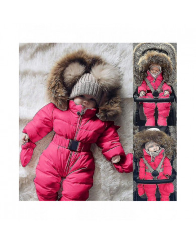 Combinaison à capuche unisexe pour bébé pour 0-24 mois garçons filles combinaison Romper avec col de fourrure