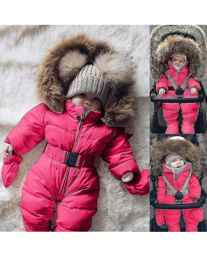 Combinaison à capuche unisexe pour bébé pour 0-24 mois garçons filles combinaison Romper avec col de fourrure