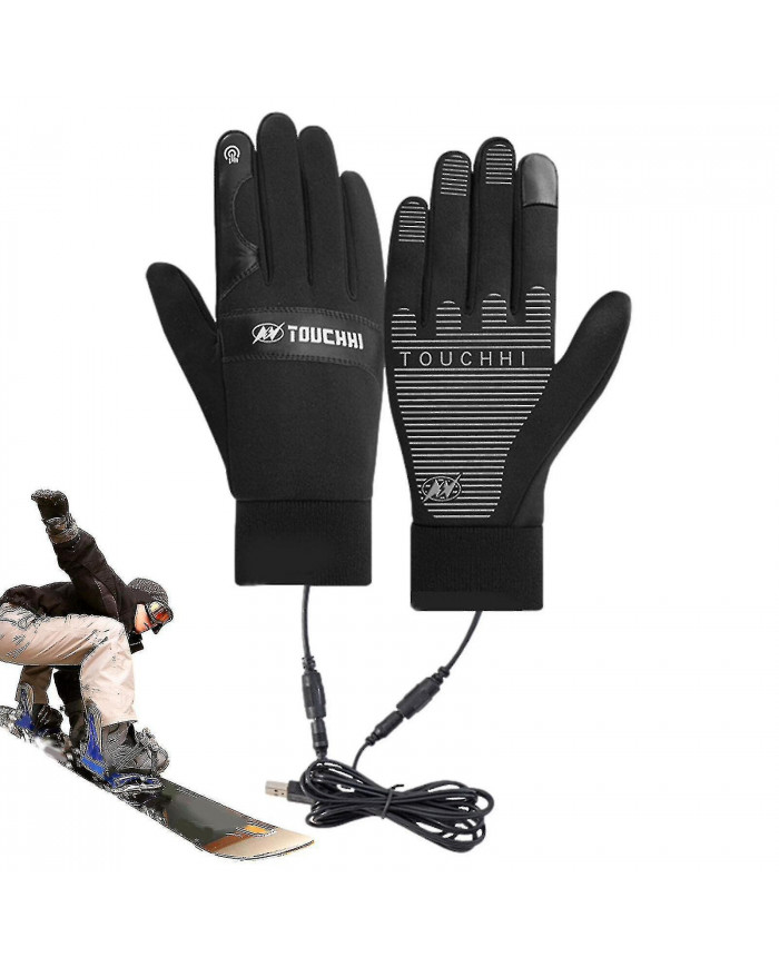 Gants chauffants USB Gants de ski à écran tactile rechargeables étanches pour hommes