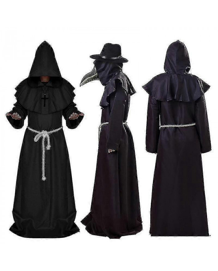 Peste Docteur Costumes Peste Docteur Masque Halloween Médiéval à capuche Rob Cosplay Masque Fête Halloween