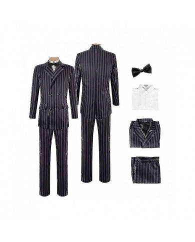 Gomez Costumes Pour Adultes 4 Pack Addams Famille Cosplay Costume Homme Costume Halloween Tenue
