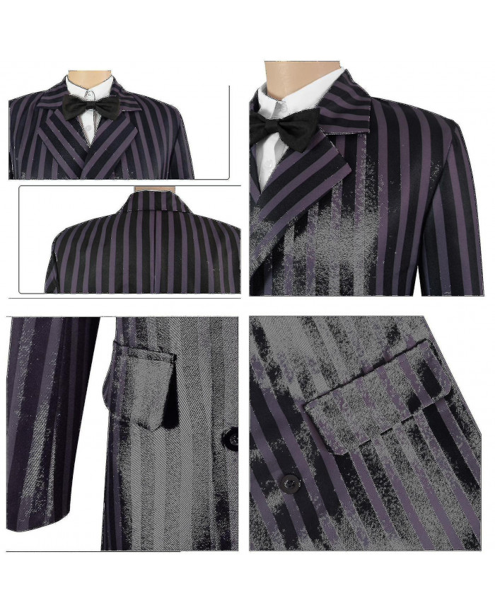 Gomez Costumes Pour Adultes 4 Pack Addams Famille Cosplay Costume Homme Costume Halloween Tenue