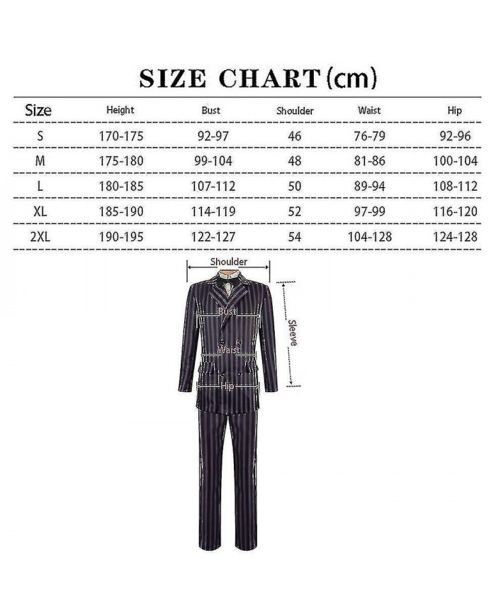 Gomez Costumes Pour Adultes 4 Pack Addams Famille Cosplay Costume Homme Costume Halloween Tenue