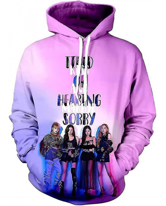 Blackpink Korean Idol Girl Group Cos Périphérique Sweat-shirt 3d Impression Numérique Décontracté