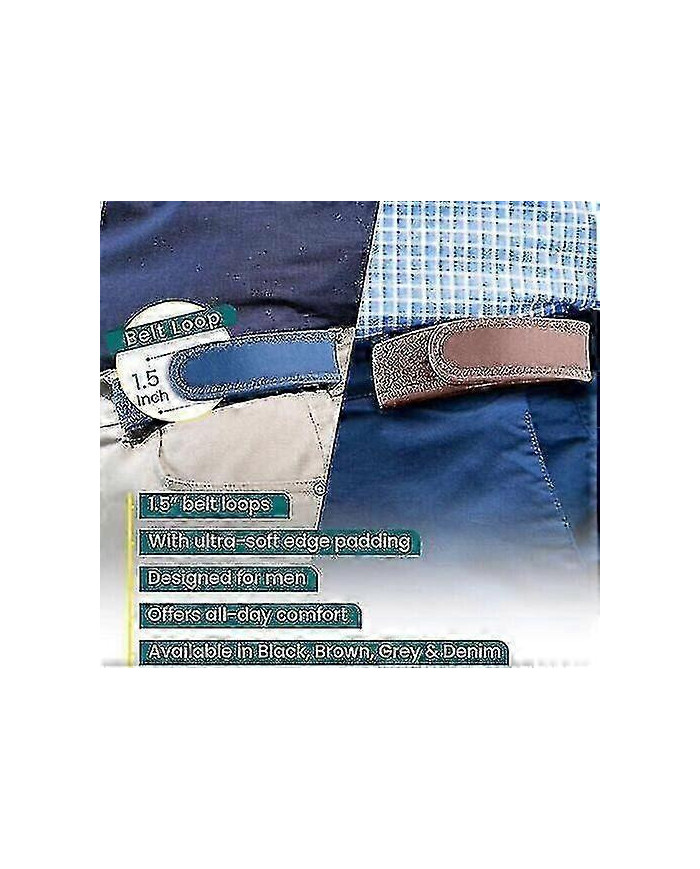 Beltbro Titan Ceinture élastique sans boucle pour hommes - convient aux passants de ceinture de 1,5 pouce Confort