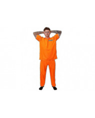 Adultes Prisonniers Condamné Orange Prisonnier Top Orange Pantalon Orange Assorti Cops Voleurs Tao