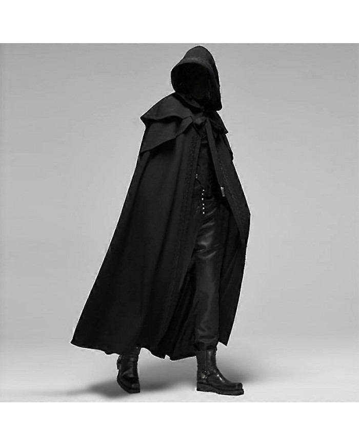 Halloween Costumes Hommes Halloween Casual Party Retro Gothique Solide Long Manteau Scène Tenue Top