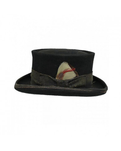 Mid Crown Red Top Hat Unisexe Hat Steam Punk Hat Cylinder Wool Felt Top