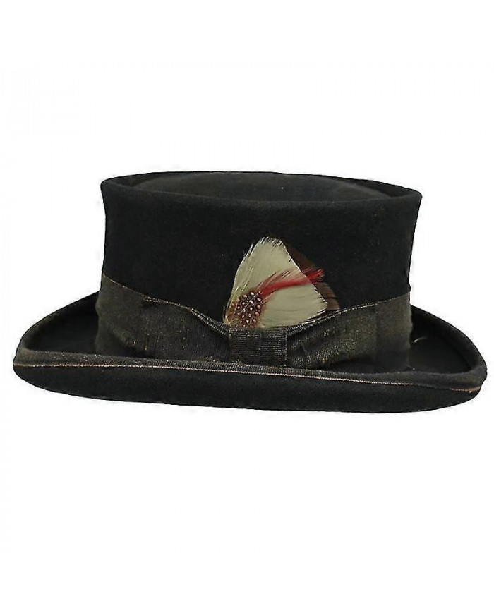 Mid Crown Red Top Hat Unisexe Hat Steam Punk Hat Cylinder Wool Felt Top