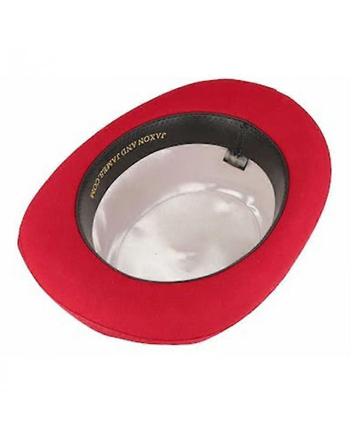 Mid Crown Red Top Hat Unisexe Hat Steam Punk Hat Cylinder Wool Felt Top