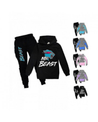 Mr Beast Lightning Cat Enfants Impression Tracksuit Set Casual Hoodie Jumper Tops + Pantalon Costume Outfit [...]