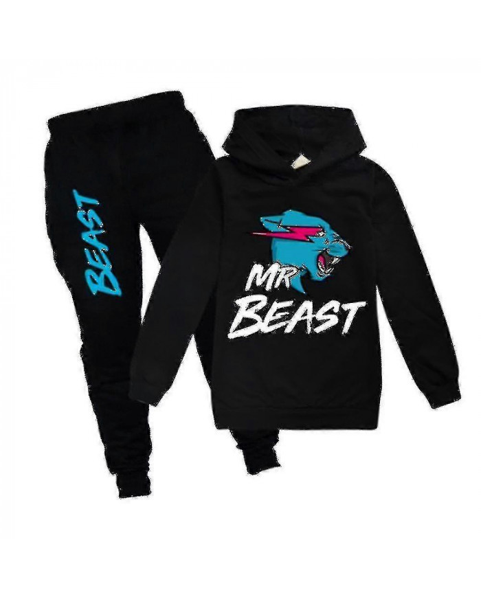 Mr Beast Lightning Cat Enfants Impression Tracksuit Set Casual Hoodie Jumper Tops + Pantalon Costume Outfit [...]