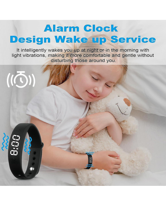 Montre d’alarme de vibration, alarmes vibrantes avec compte à rebours, réveil de rappel d’alarme de vibration [...]