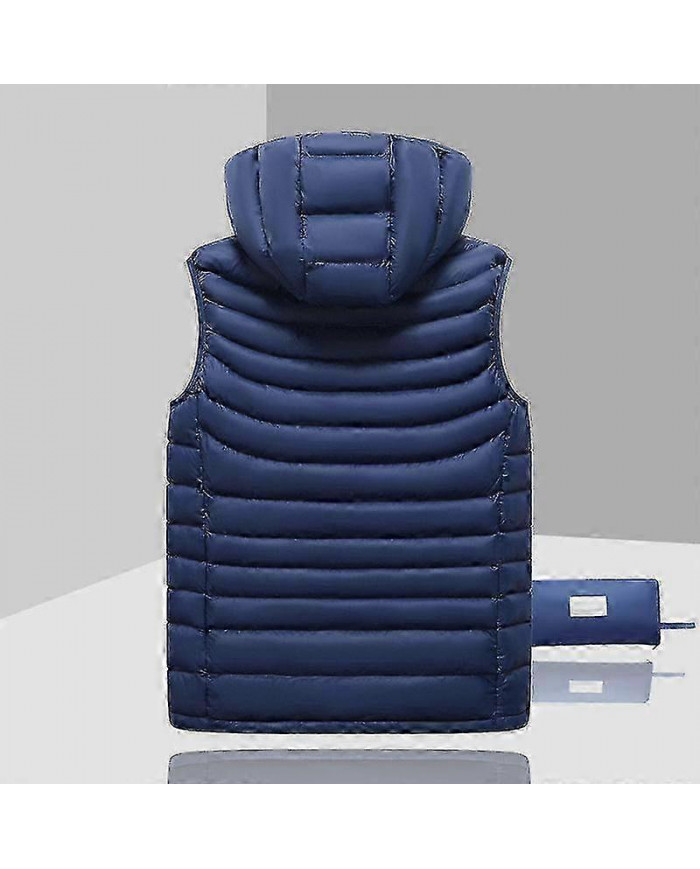 Doudoune Homme Sans manches Détachable Capuchon Hiver Lumière Couleur Unie