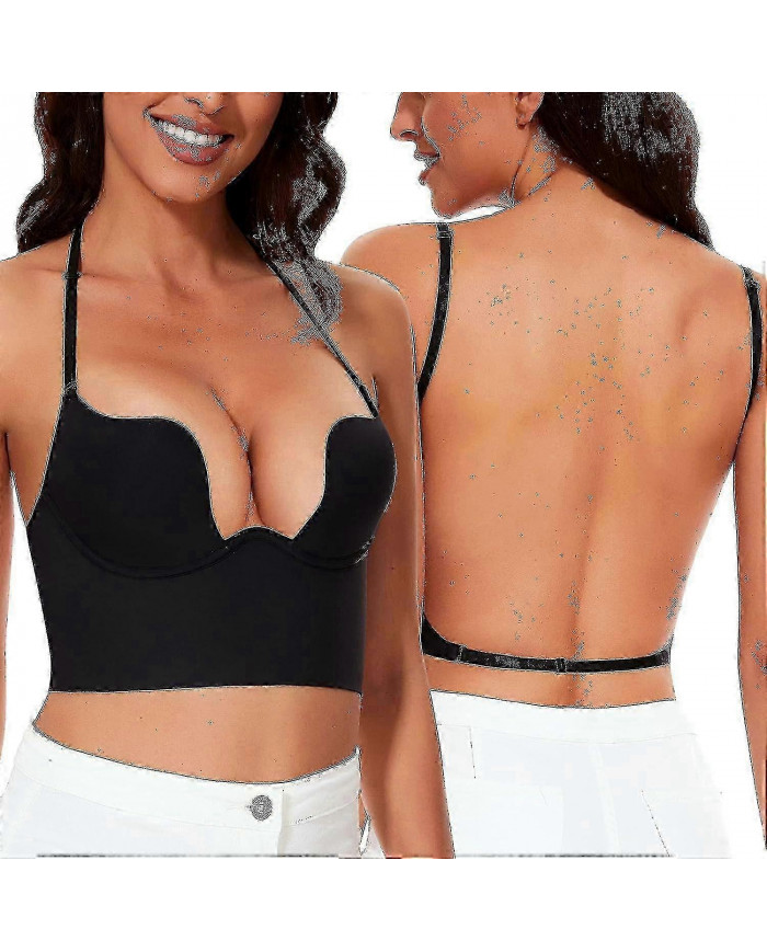 Soutiens-gorge bas du dos pour femmes-sans couture Deep U Plunge Soutiens-gorge sans dos convertible Multiway Low [...]