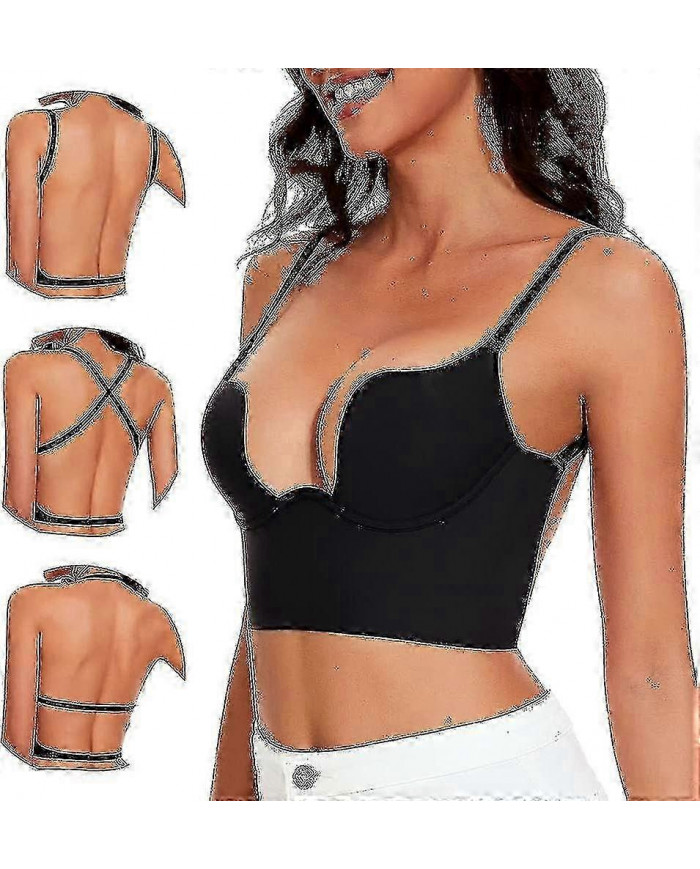 Soutiens-gorge bas du dos pour femmes-sans couture Deep U Plunge Soutiens-gorge sans dos convertible Multiway Low [...]