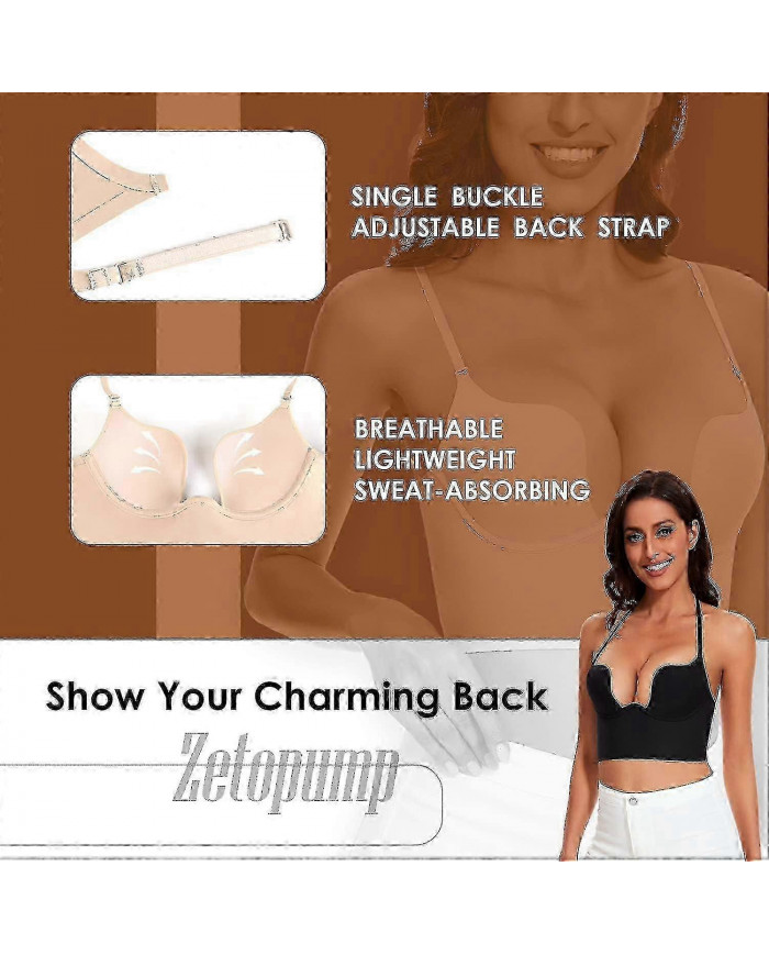 Soutiens-gorge bas du dos pour femmes-sans couture Deep U Plunge Soutiens-gorge sans dos convertible Multiway Low [...]