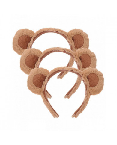 3pcs Bear Ears Bandeau Femmes Filles Bandeau Dessin Animé Fluffy Bandeau Party Cosplay Bandeau Décor