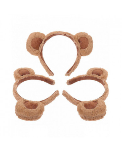 3pcs Bear Ears Bandeau Femmes Filles Bandeau Dessin Animé Fluffy Bandeau Party Cosplay Bandeau Décor
