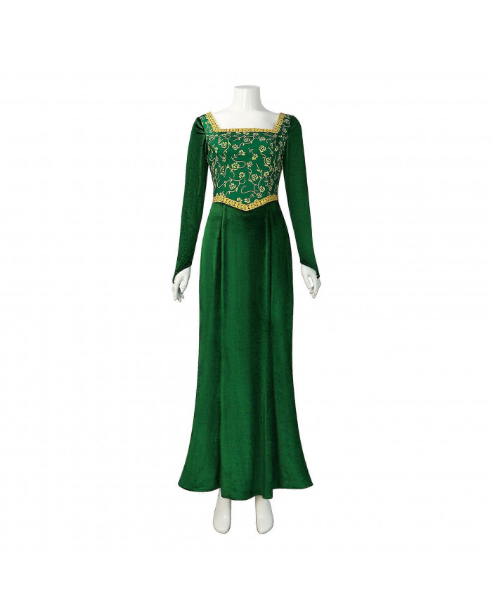 2024 Shrek Cosplay Costumes Princesse Fiona Impression Robe Femmes Sexy Col Carré Velours Robe À Manches Longues [...]