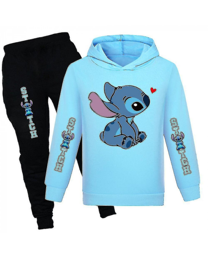 Lilo Stitch Print Kids Survêtement Ensemble Garçons Filles Casual Sweat À Capuche Jogger Pantalon Tenue Vêtements [...]
