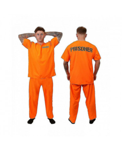 Costume de détenu adulte Orange Prisonnier Jumpsuit Jailbird Outfit Pour Halloween Orange Prisonnier Costume [...]