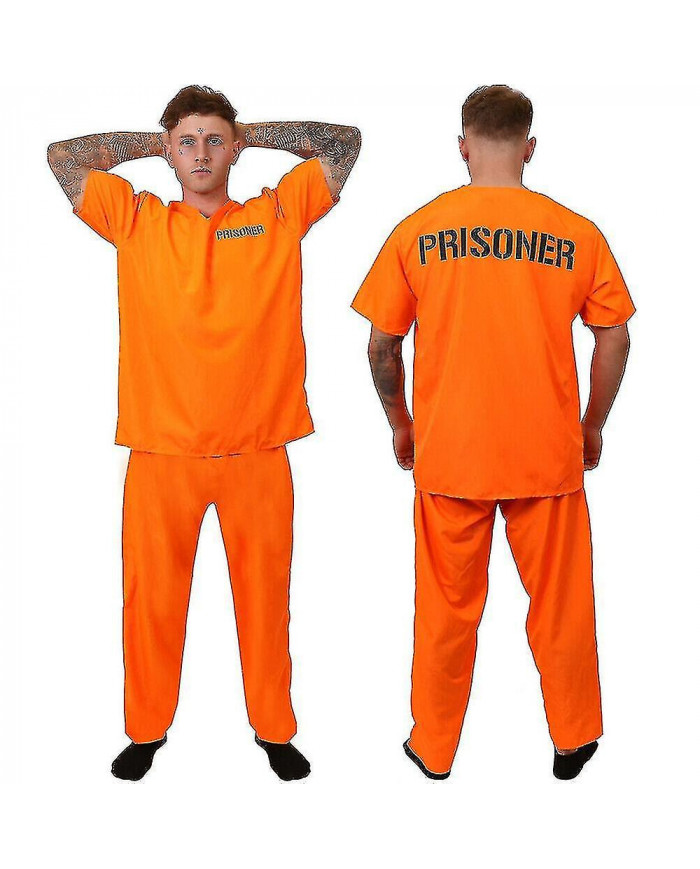 Costume de détenu adulte Orange Prisonnier Jumpsuit Jailbird Outfit Pour Halloween Orange Prisonnier Costume [...]