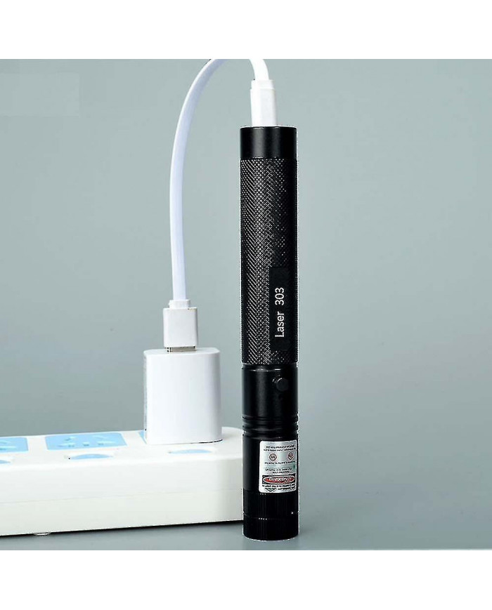 Pointeur laser haute puissance USB rechargeable vert laser 303 mise au point réglable rouge / violet bleu / vert [...]