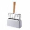 Metal Cats Litter Scoop with Holder Stand, Heavy Duty and Easy Clean Grey