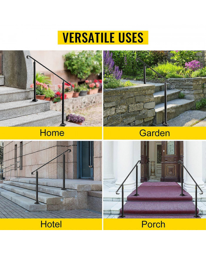 Rampe d’escalier en fer forgé Fit 1 ou 2 marchesRampe réglable