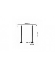 Rampe d’escalier en fer forgé Fit 1 ou 2 marchesRampe réglable