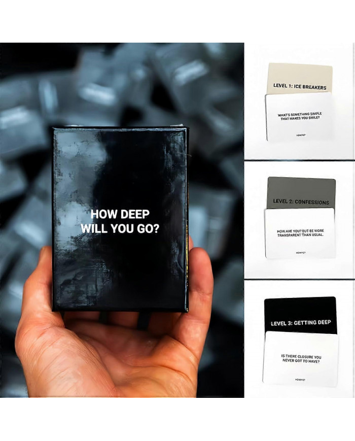 How Deep Will You Go? Game of Questions to Deepen Connection Questions Card Game, Deep Conversation Cards Game