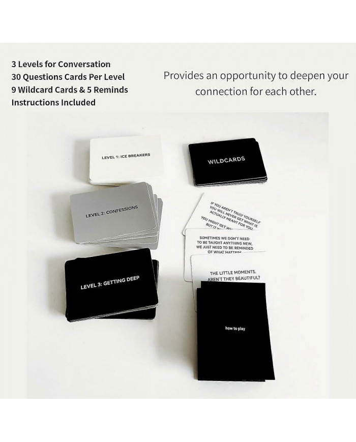 How Deep Will You Go? Game of Questions to Deepen Connection Questions Card Game, Deep Conversation Cards Game