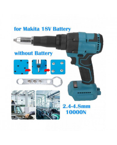 Pistolet à rivets électrique sans fil sans balais 2,4-4,8 mm pour la batterie Makita LXT 18V