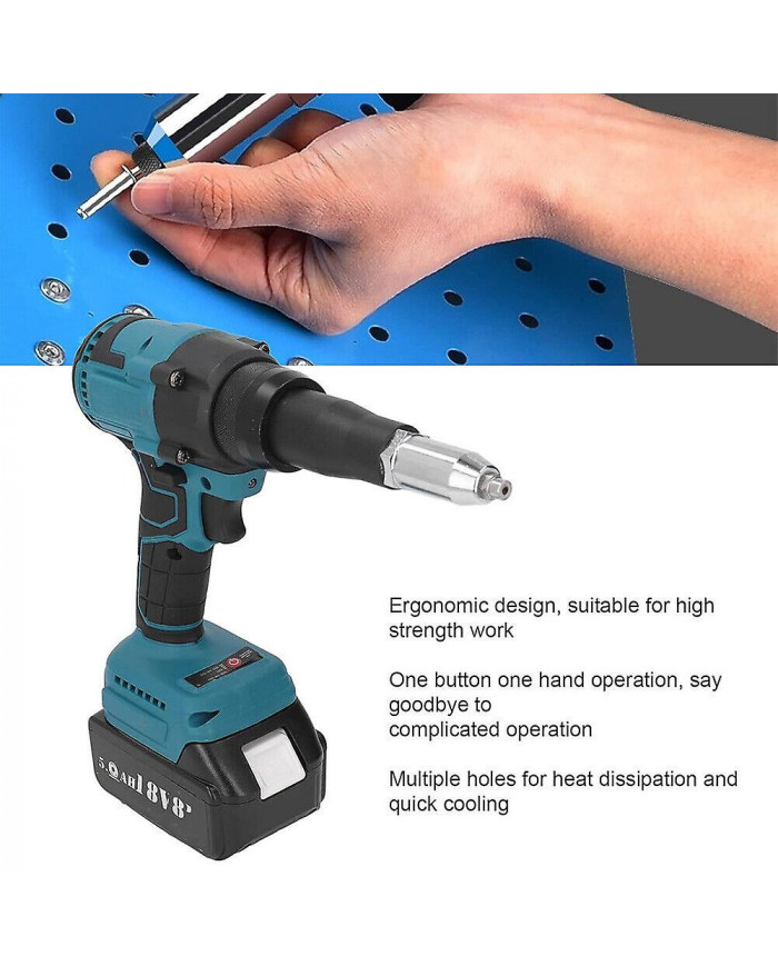 Pistolet à rivets électrique sans fil sans balais 2,4-4,8 mm pour la batterie Makita LXT 18V