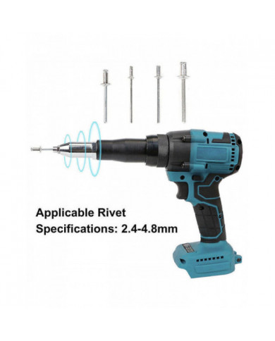 Pistolet à rivets électrique sans fil sans balais 2,4-4,8 mm pour la batterie Makita LXT 18V